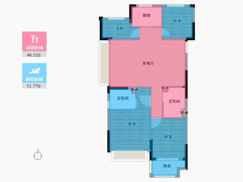 浙江省-湖州市-华纺湖誉府-91.20-户型库-动静分区