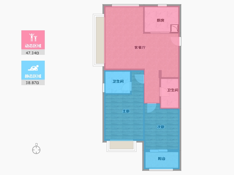 上海-上海市-上海蟠龙天地-77.60-户型库-动静分区