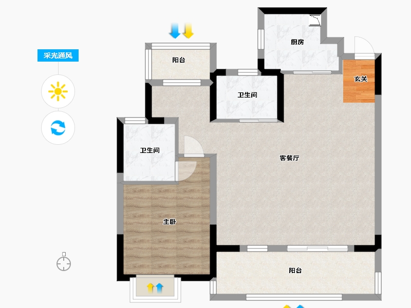 安徽省-合肥市-光明府-81.60-户型库-采光通风