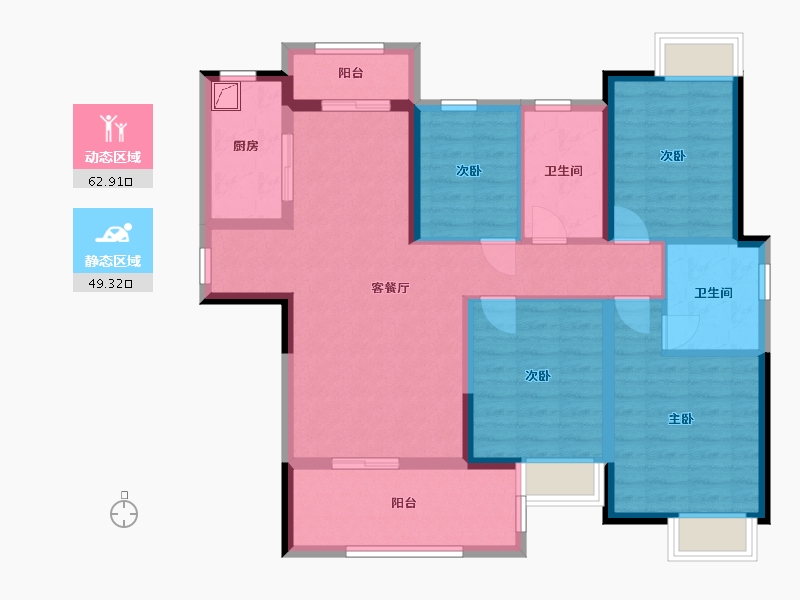 湖北省-鄂州市-富力金禧悦城-99.28-户型库-动静分区