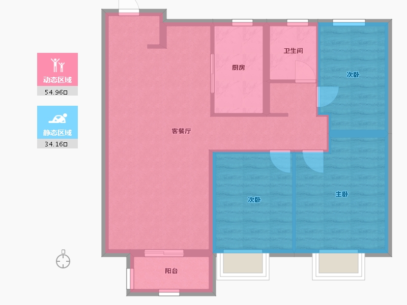 天津-天津市-美的旭辉翰悦府-80.00-户型库-动静分区