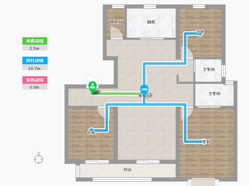 天津-天津市-美的旭辉翰悦府-100.00-户型库-动静线