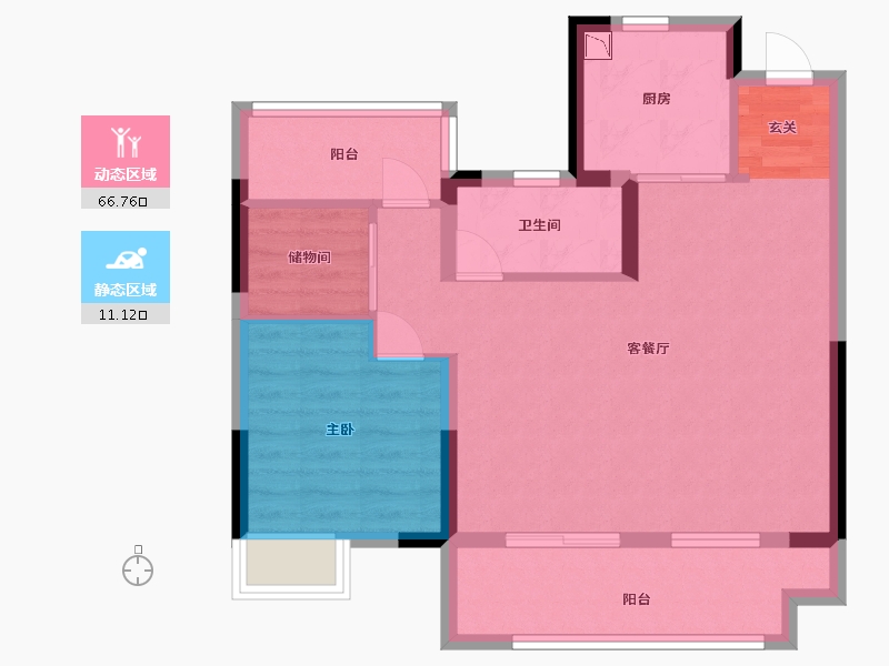 安徽省-合肥市-正荣旭辉政务未来-69.60-户型库-动静分区