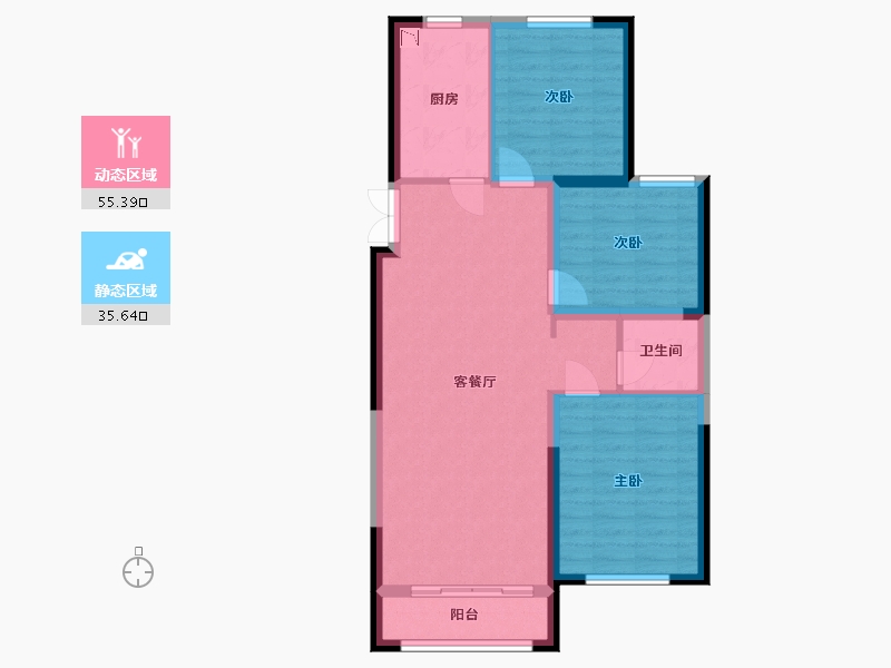 宁夏回族自治区-银川市-紫藤名著-82.00-户型库-动静分区