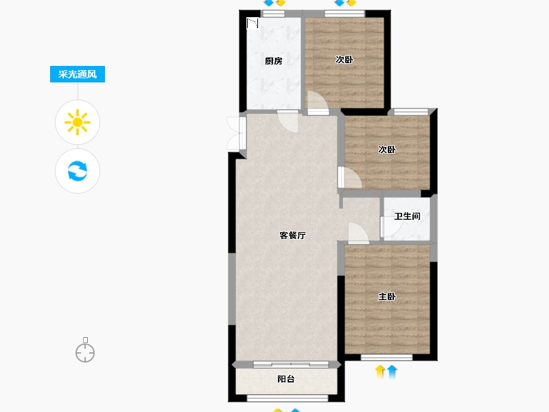 宁夏回族自治区-银川市-紫藤名著-82.00-户型库-采光通风