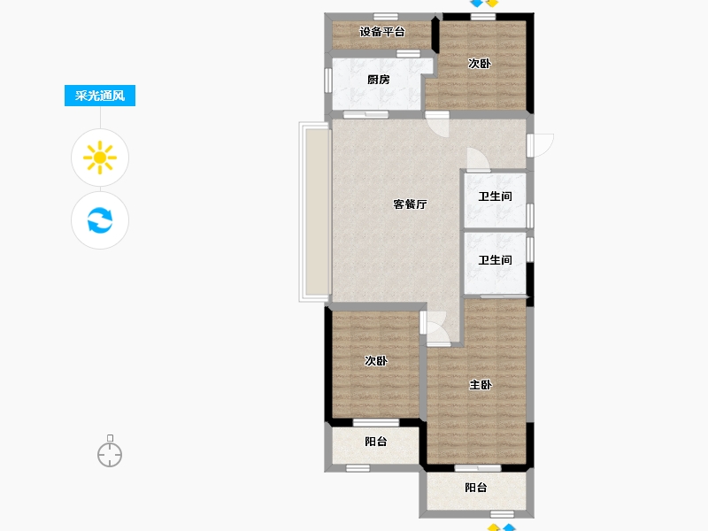 浙江省-杭州市-春月锦庐-91.67-户型库-采光通风