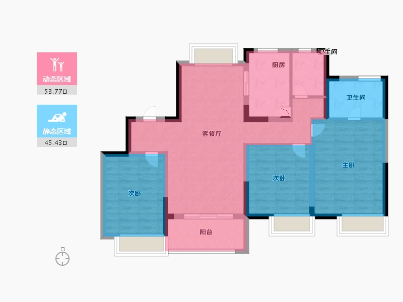 上海-上海市-中建锦绣溪庭-87.99-户型库-动静分区