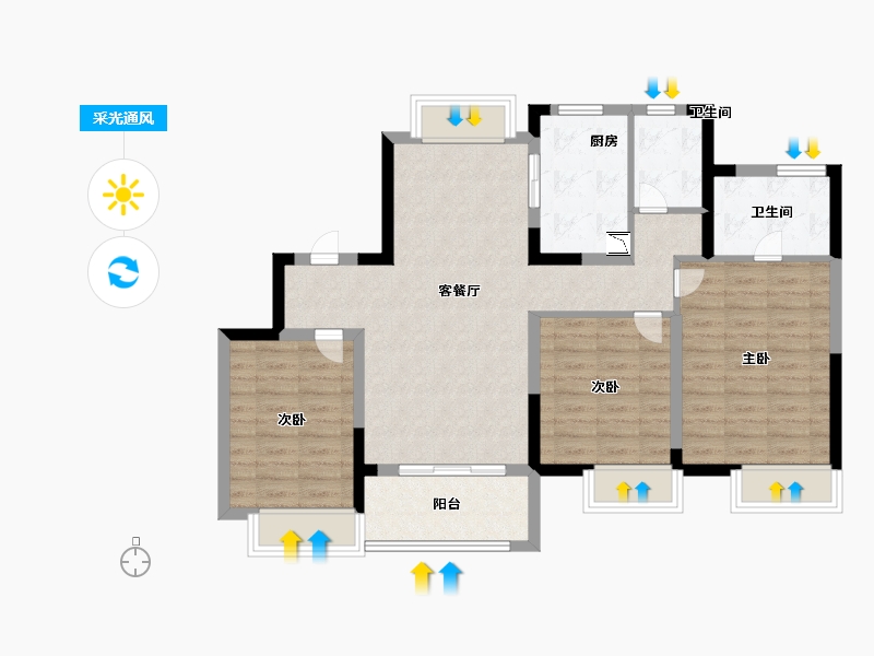 上海-上海市-中建锦绣溪庭-87.99-户型库-采光通风