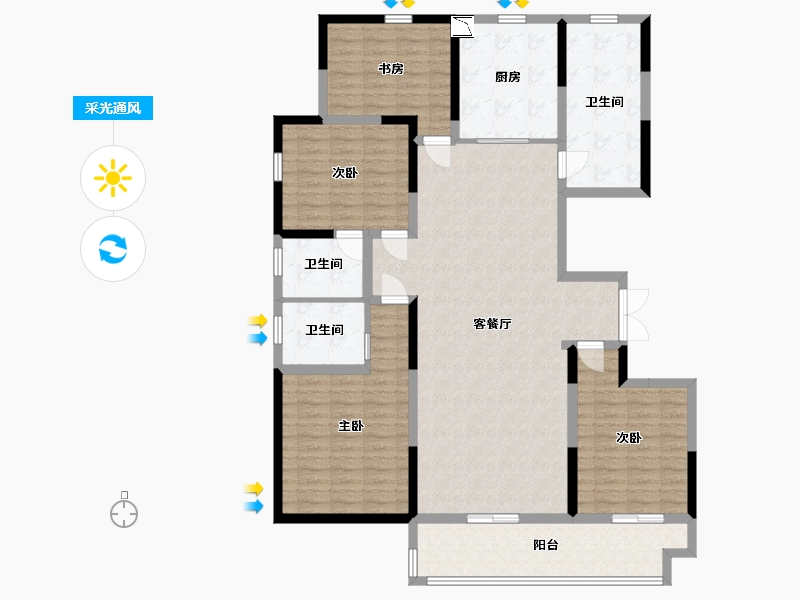 陕西省-榆林市-逸晟一品-143.74-户型库-采光通风