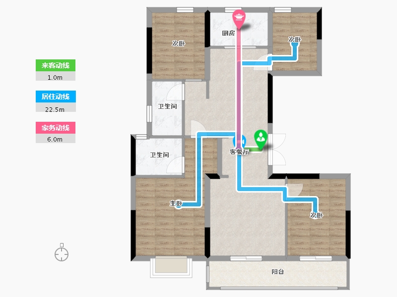 浙江省-杭州市-德信钱塘云庄-101.60-户型库-动静线