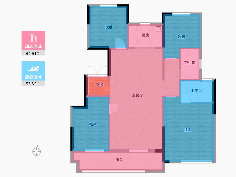 河南省-南阳市-中梁珑熙府-102.38-户型库-动静分区