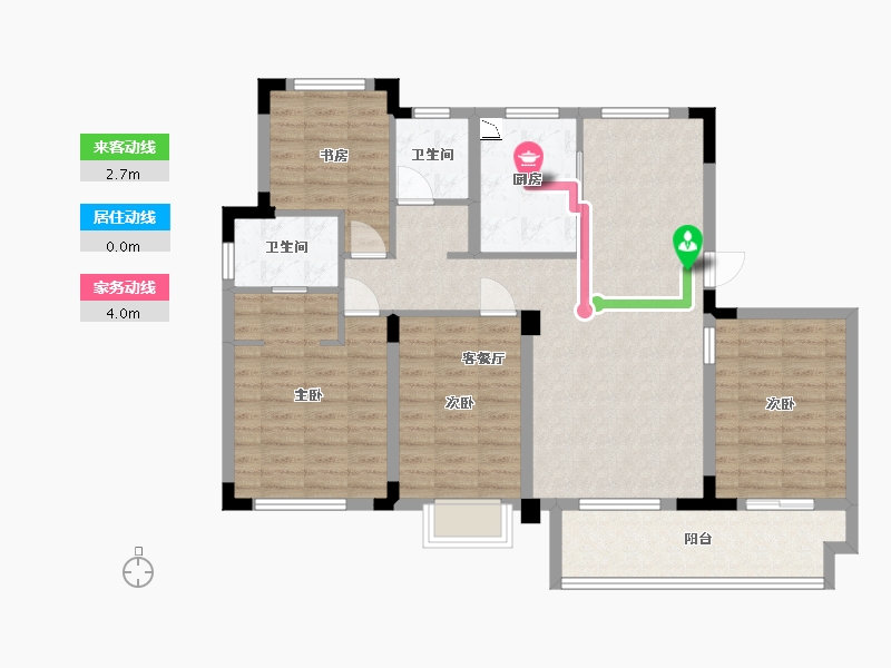 湖北省-武汉市-宝业德信宸光里-102.40-户型库-动静线