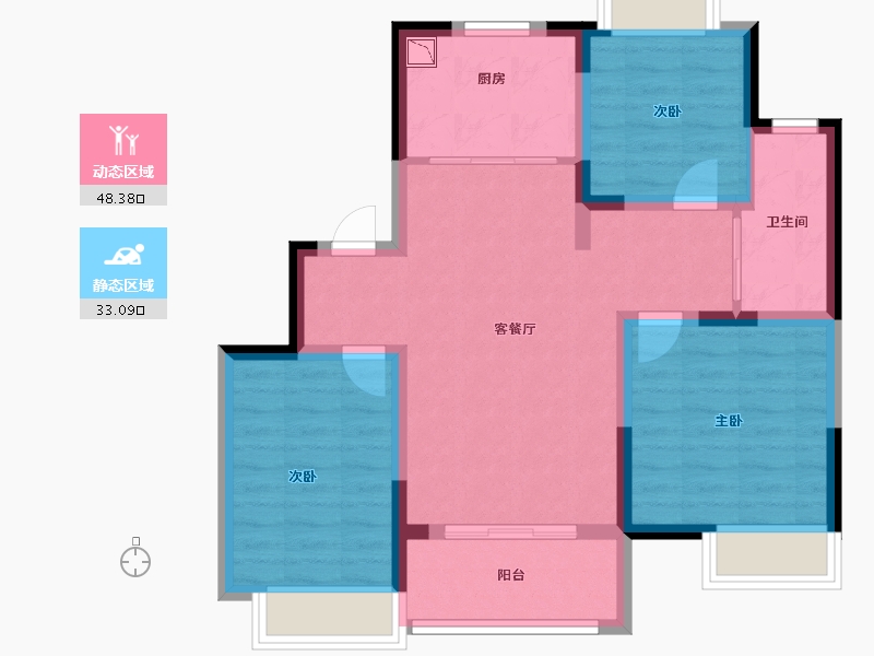 上海-上海市-中建锦绣溪庭-72.00-户型库-动静分区