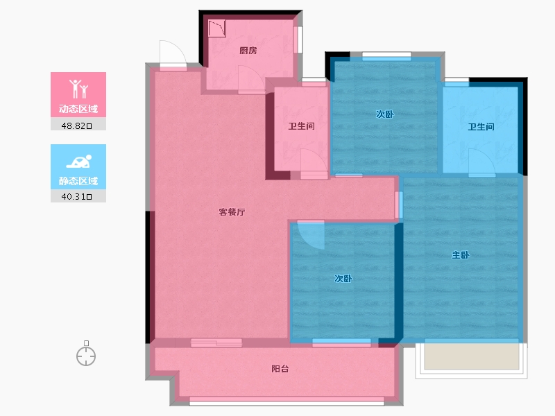 河南省-南阳市-中梁珑熙府-79.17-户型库-动静分区