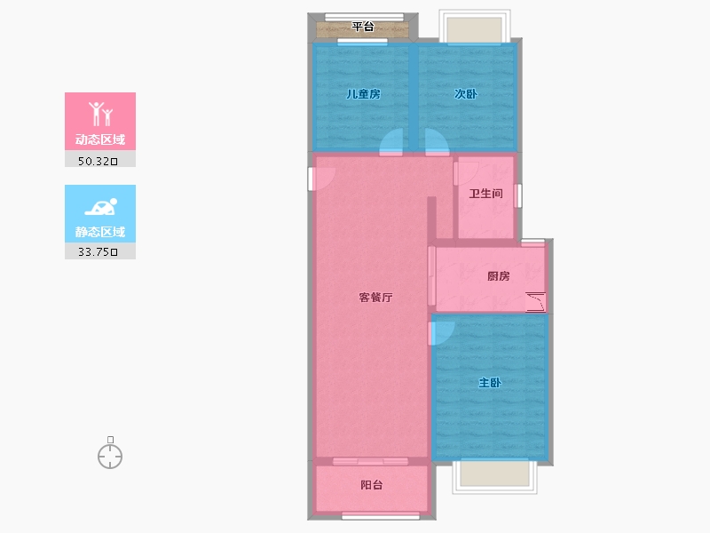 上海-上海市-上海蟠龙天地-76.00-户型库-动静分区