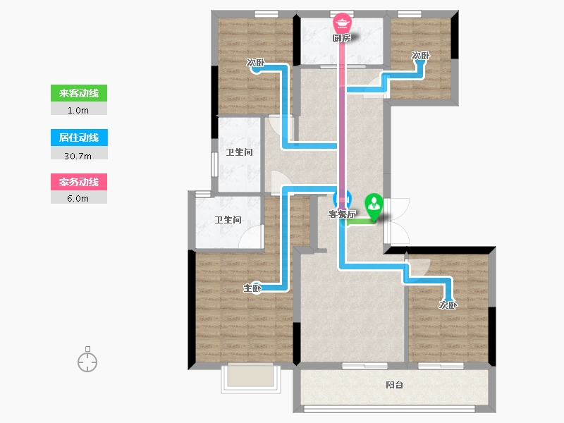 浙江省-杭州市-德信钱塘云庄-101.60-户型库-动静线