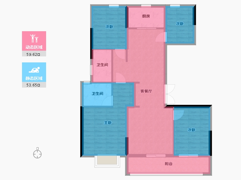 浙江省-杭州市-德信钱塘云庄-101.60-户型库-动静分区