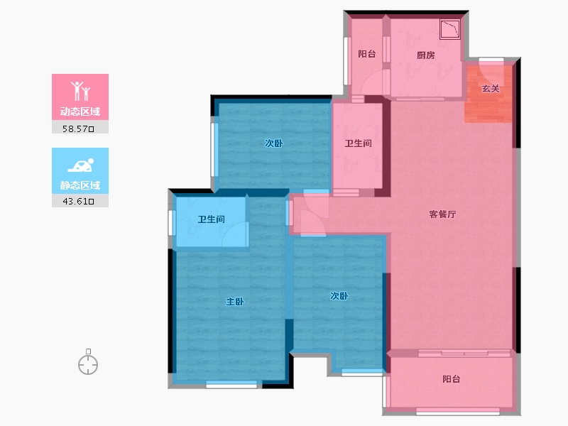 广西壮族自治区-桂林市-绿涛公园里-90.84-户型库-动静分区