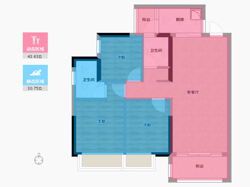 广东省-肇庆市-东基・四季金谷-65.52-户型库-动静分区