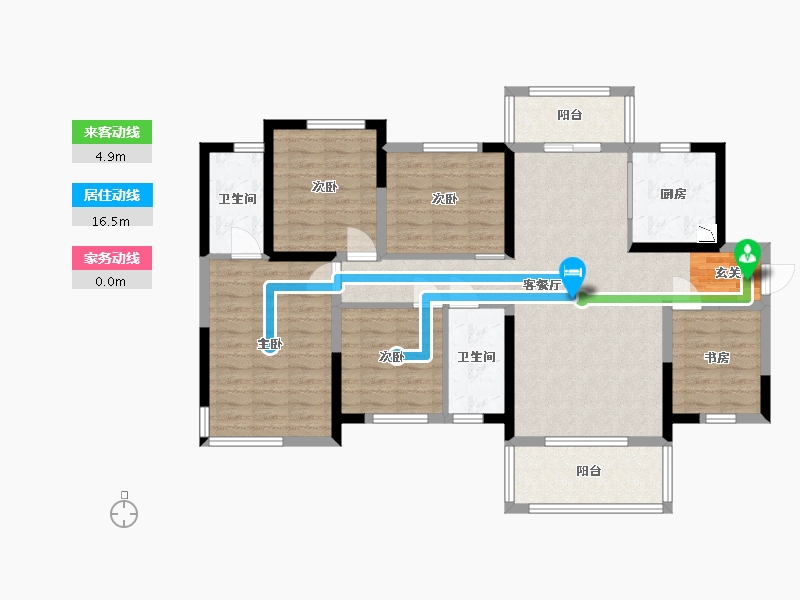 广西壮族自治区-桂林市-绿涛公园里-108.79-户型库-动静线