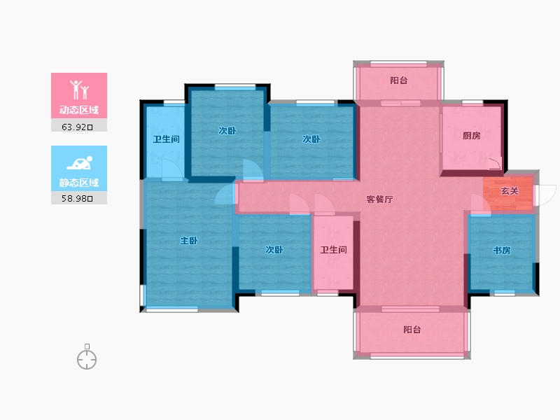 广西壮族自治区-桂林市-绿涛公园里-108.79-户型库-动静分区