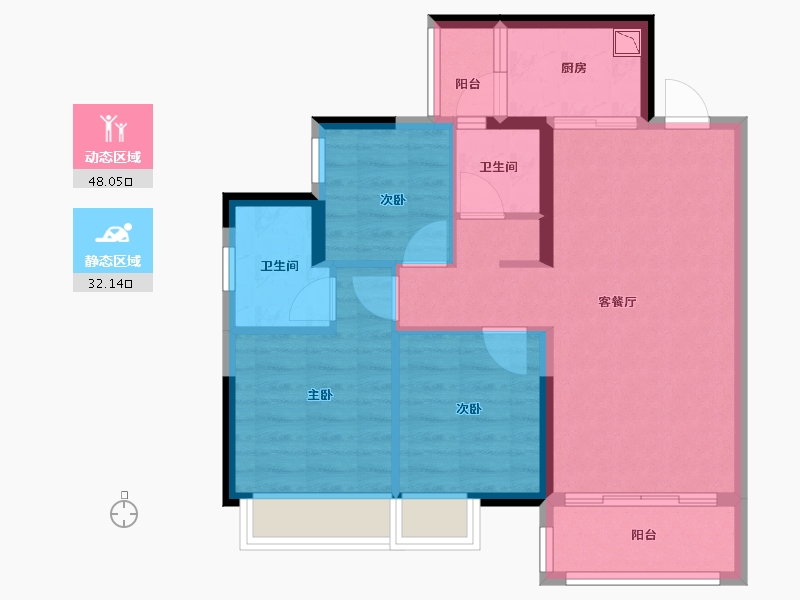 广东省-肇庆市-东基・四季金谷-71.20-户型库-动静分区