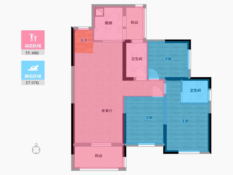 广西壮族自治区-桂林市-绿涛公园里-82.01-户型库-动静分区