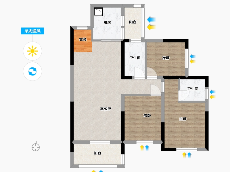 广西壮族自治区-桂林市-绿涛公园里-82.01-户型库-采光通风