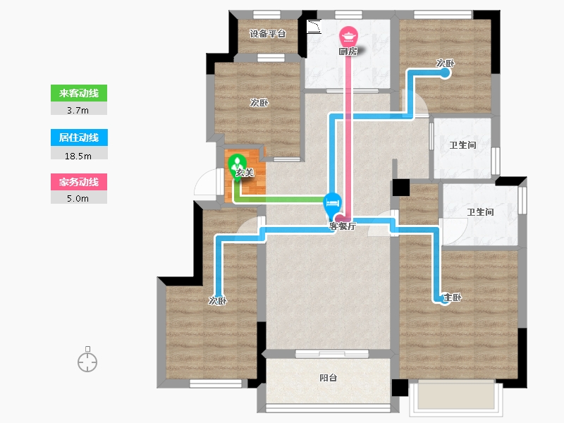 浙江省-金华市-保亿湖风雅园-86.40-户型库-动静线