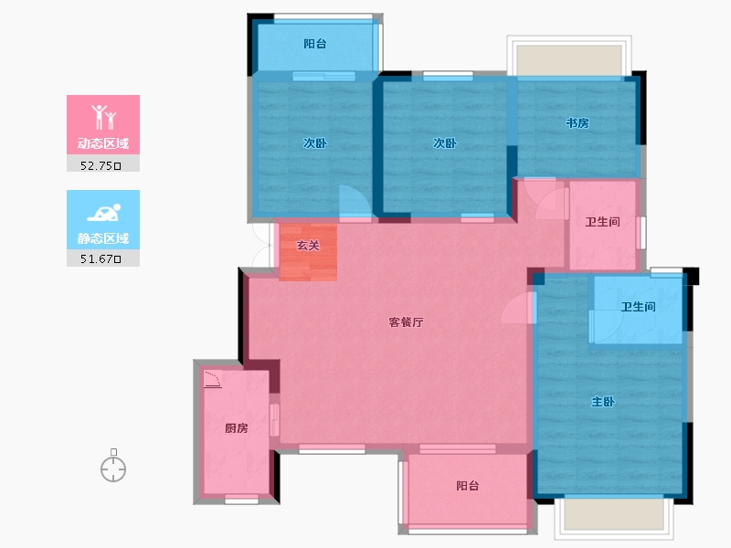 贵州省-贵阳市-贵阳中梁壹号院-92.85-户型库-动静分区