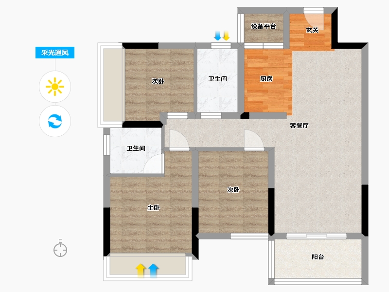 广西壮族自治区-桂林市-兴进漓江锦府-79.15-户型库-采光通风