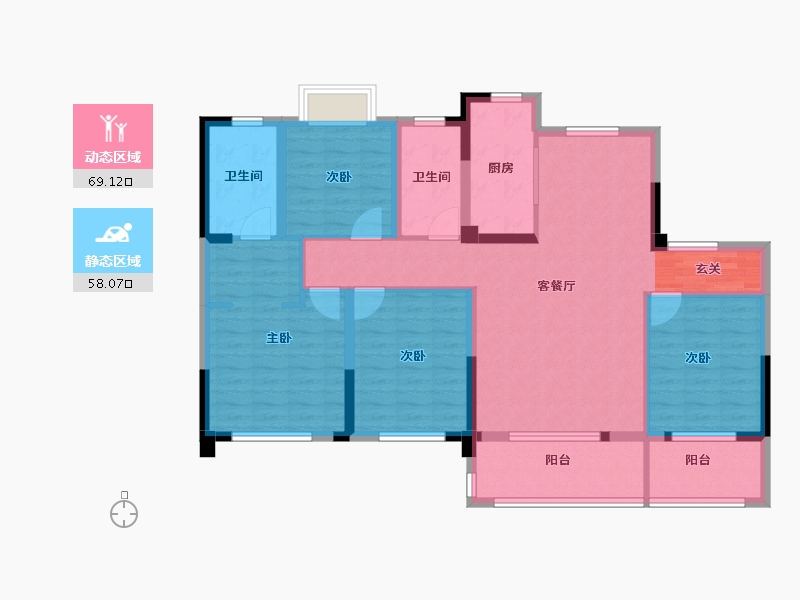 江苏省-扬州市-城建九境融园-114.00-户型库-动静分区