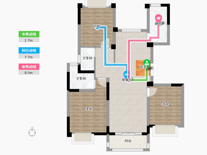 江苏省-扬州市-城建九境融园-92.00-户型库-动静线