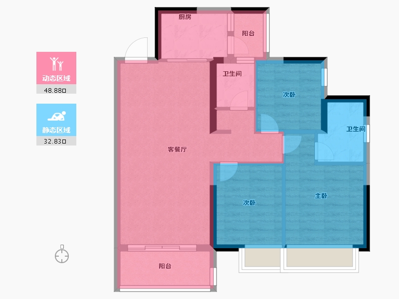 广东省-肇庆市-东基・四季金谷-72.80-户型库-动静分区