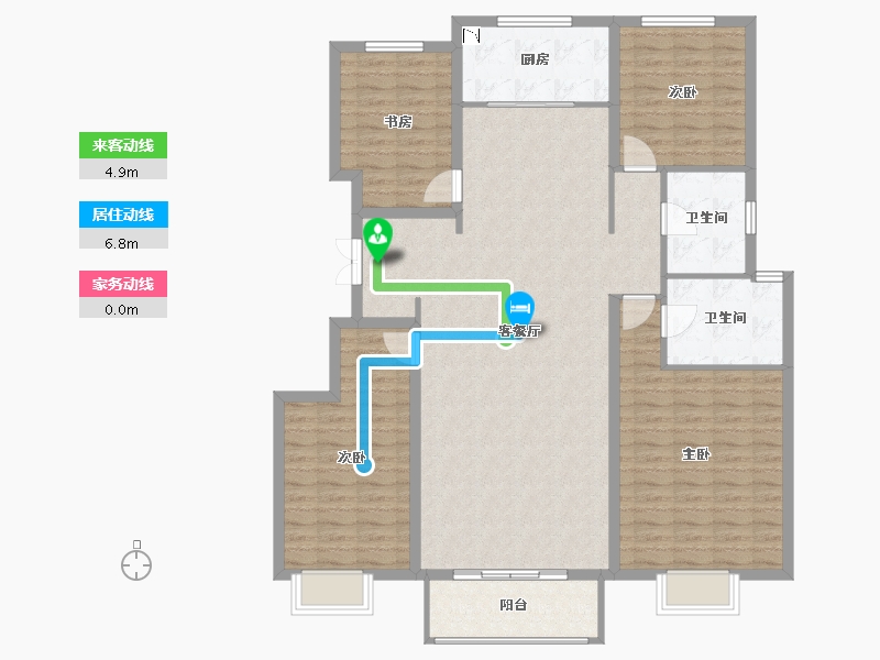 河北省-唐山市-玉田万润城-136.01-户型库-动静线