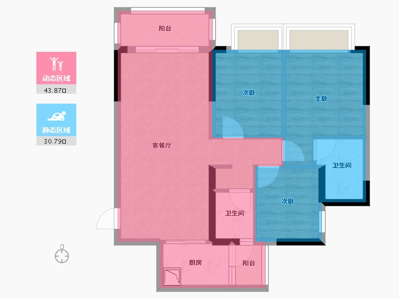 广东省-肇庆市-东基・四季金谷-65.75-户型库-动静分区