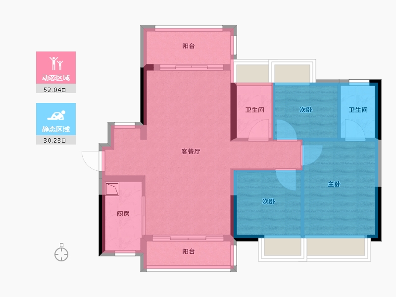 广东省-肇庆市-东基・四季金谷-73.42-户型库-动静分区