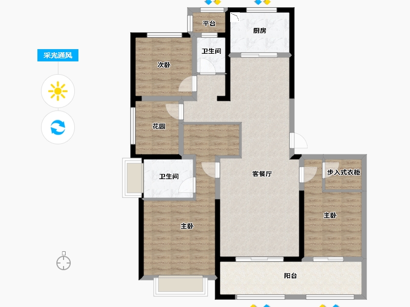 江苏省-常州市-常发珑�h-120.00-户型库-采光通风