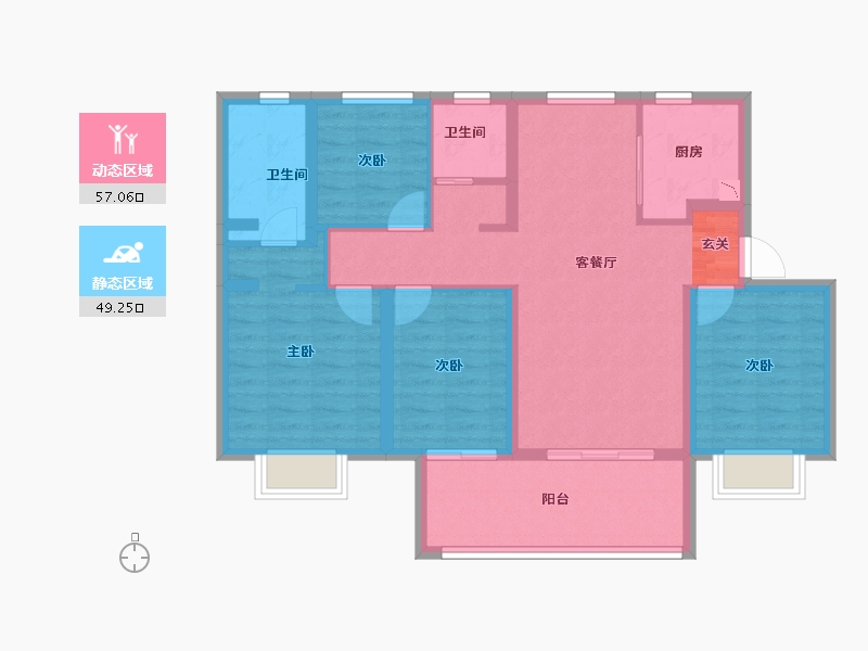 江苏省-南京市-中海云麓公馆-94.40-户型库-动静分区