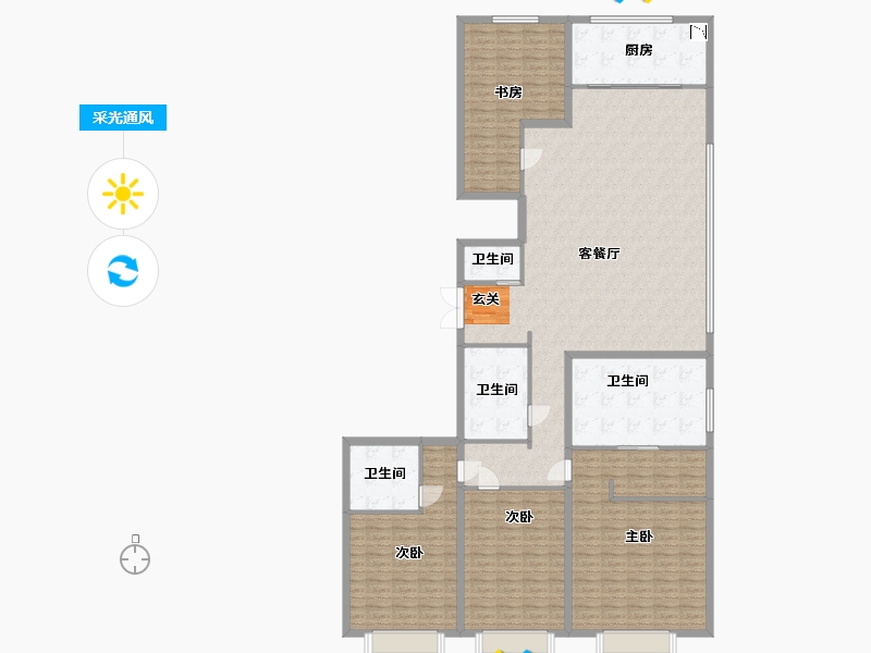 吉林省-长春市-华润中心-208.21-户型库-采光通风