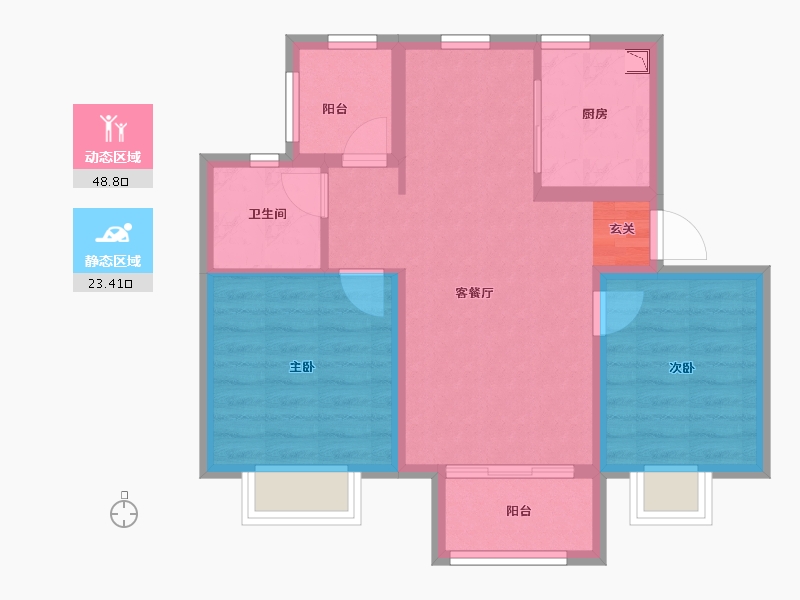 江苏省-南京市-中海云麓公馆-64.00-户型库-动静分区