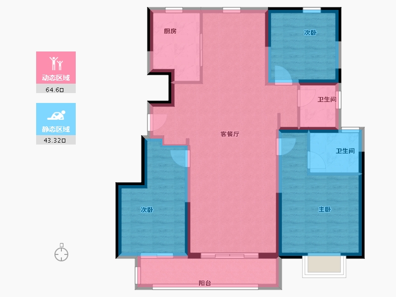 山东省-烟台市-中昂祥云府-96.80-户型库-动静分区