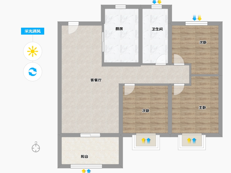 山东省-烟台市-大栖地-78.40-户型库-采光通风