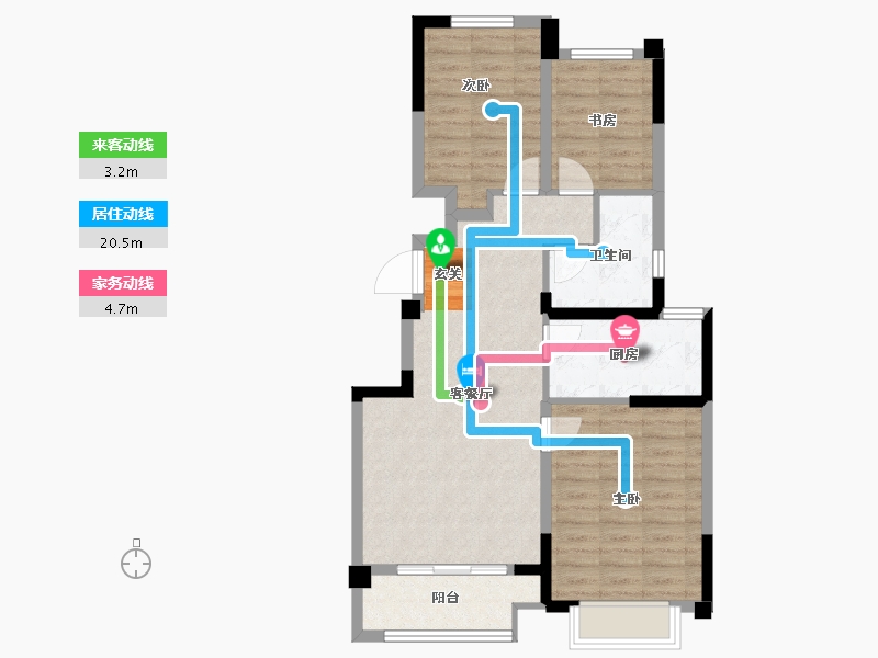 江苏省-扬州市-城建九境融园-76.13-户型库-动静线