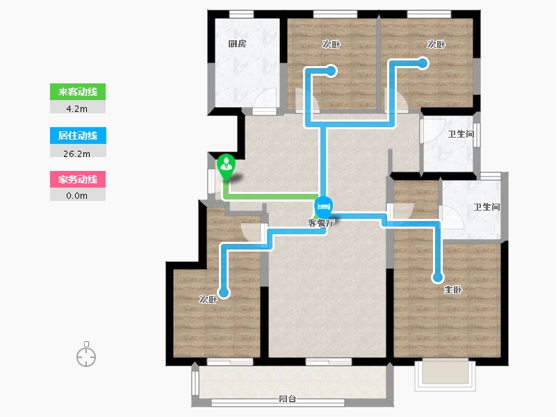 山东省-烟台市-中昂祥云府-104.00-户型库-动静线