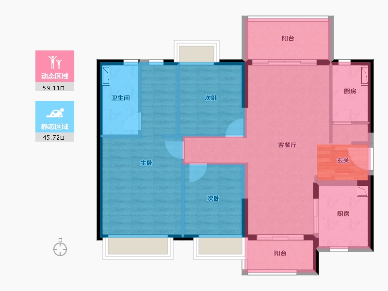 广东省-惠州市-时代倾城-93.83-户型库-动静分区