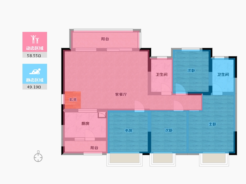 贵州省-贵阳市-贵阳中梁壹号院-95.20-户型库-动静分区