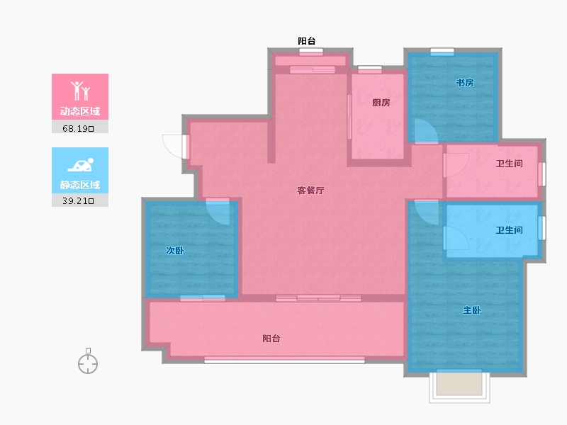 山东省-烟台市-大栖地-96.00-户型库-动静分区