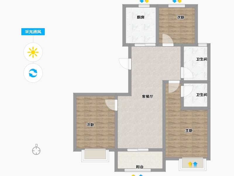 山东省-烟台市-泰和府-88.00-户型库-采光通风