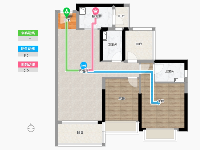 广东省-惠州市-方直彩虹里-79.55-户型库-动静线